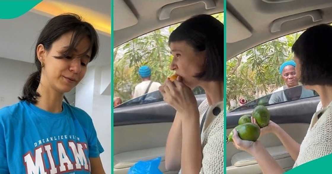 Video shows oyinbo lady pricing agbalumo and avocado. Video shows oyinbo lady pricing agbalumo and avocado.
