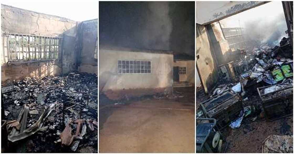 Uncertainty as fire destroys INEC headquarters in southeast Uncertainty as fire destroys INEC headquarters in southeast