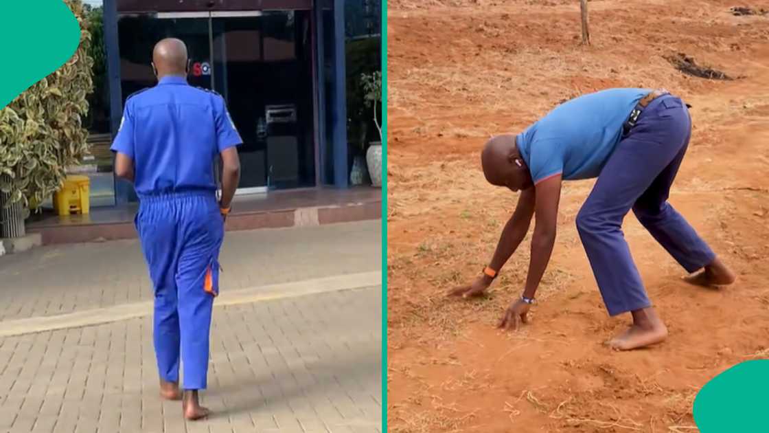 Man says he does not wear shoes.