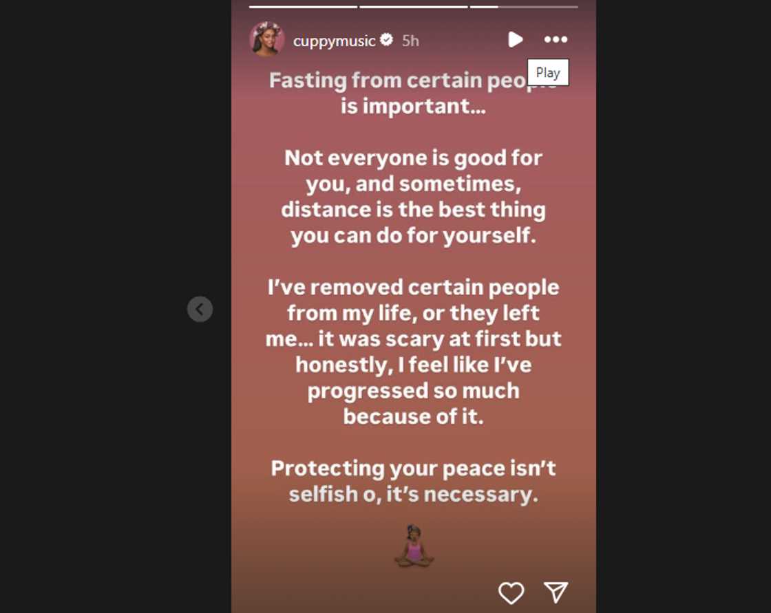 DJ Cuppy speaks on cutting off certain people.