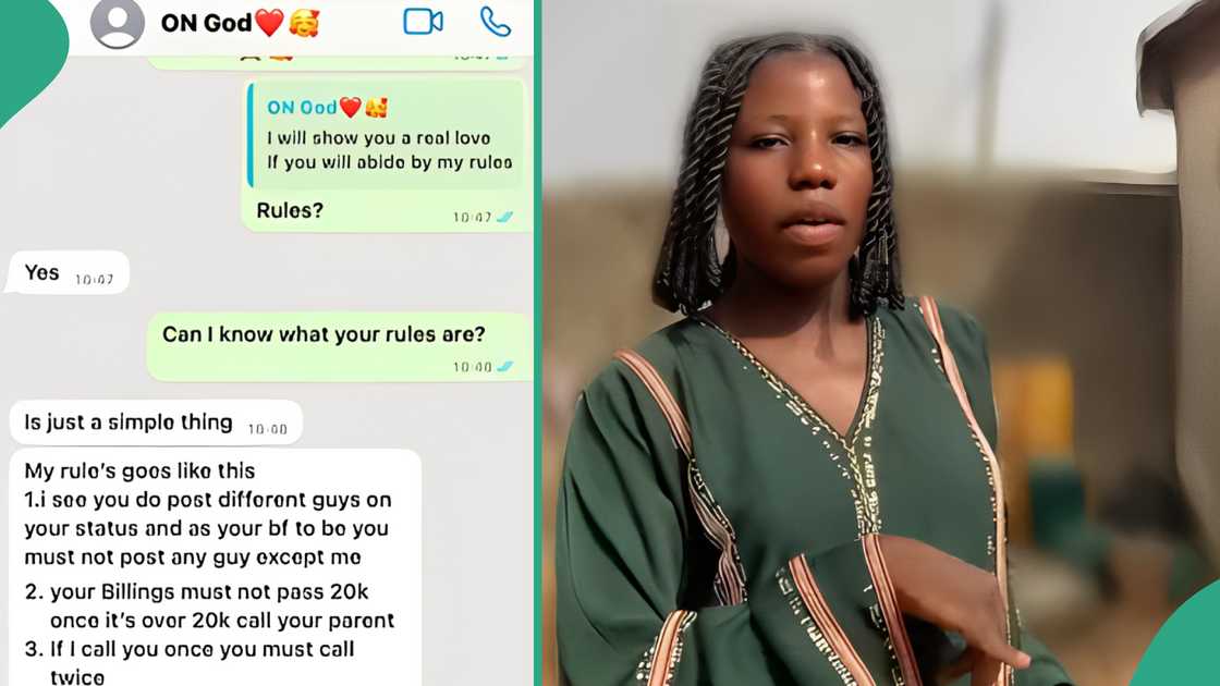 Mixed reactions as lady shows 5 rules new boyfriend wants her to keep