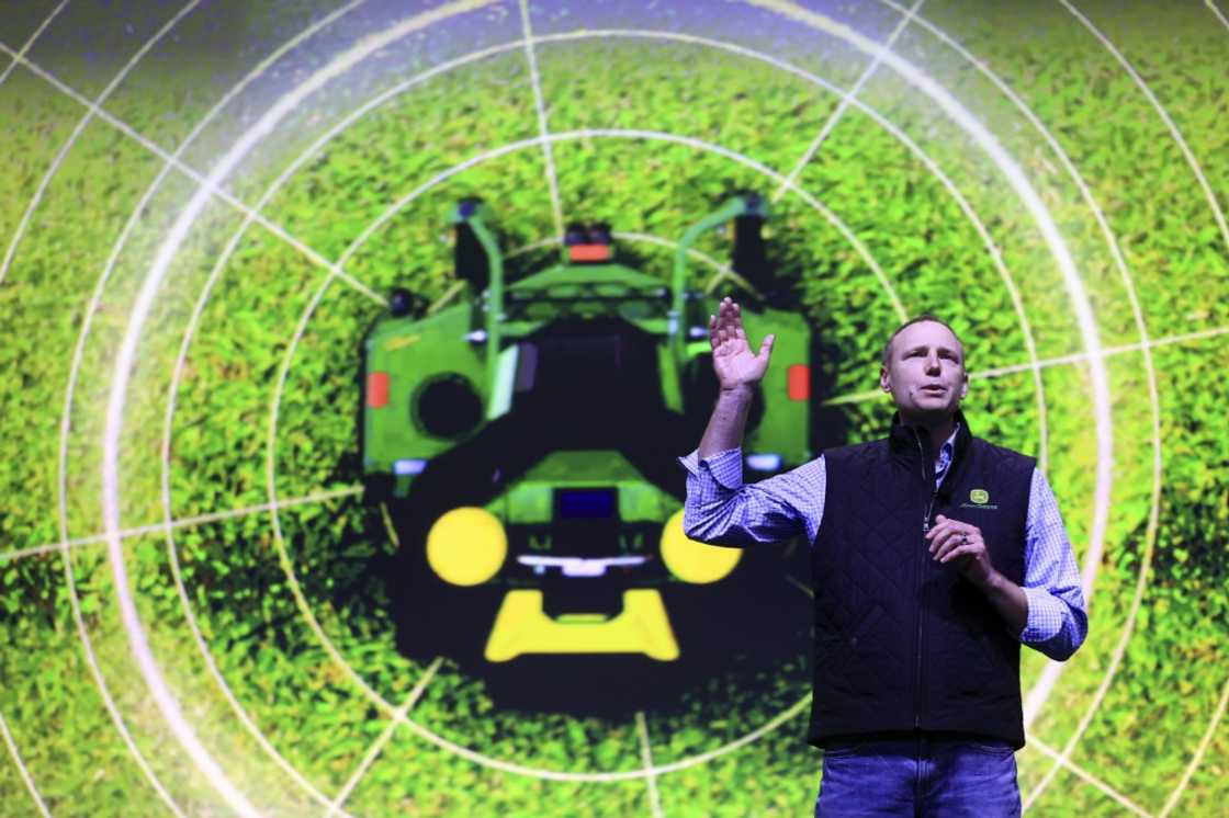 Chief Technology Officer of John Deere Jahmy Hindman speaks  at CES in Las Vegas