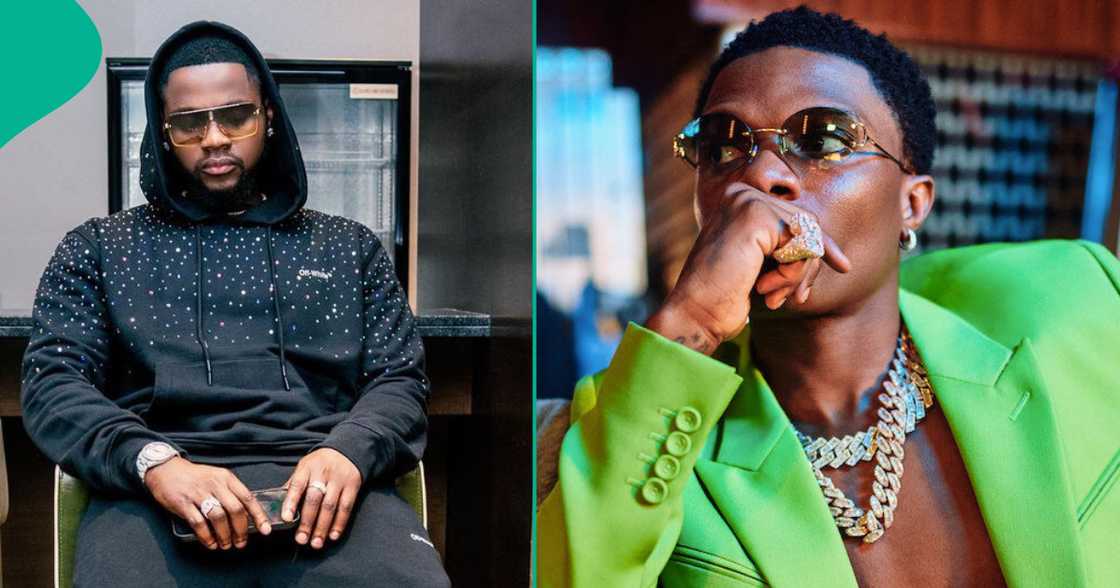Kizz Daniel exchanges words with Wizkid's fan. Kizz Daniel exchanges words with Wizkid's fan.