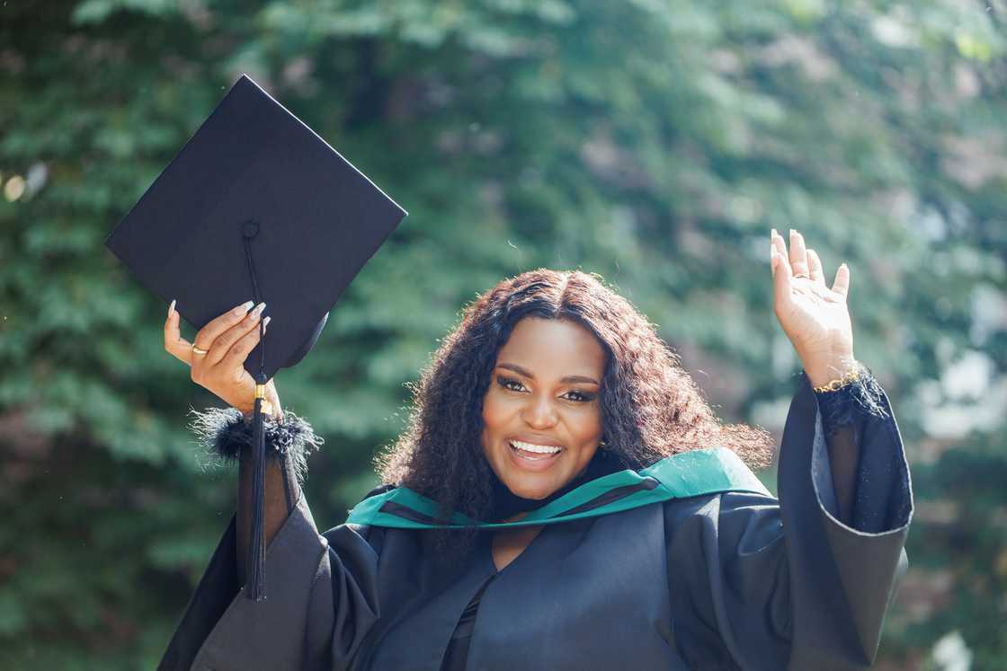 A lady rejoices on her graduation A lady rejoices on her graduation
