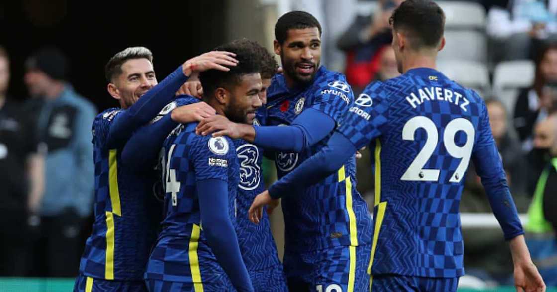 Reece James of Chelsea celebrates his second goal during the Premier League match between Newcastle United and Chelsea at St. James Park on October 30, 2021 in Newcastle upon Tyne, England. (Photo by Ian MacNicol/Getty Images)