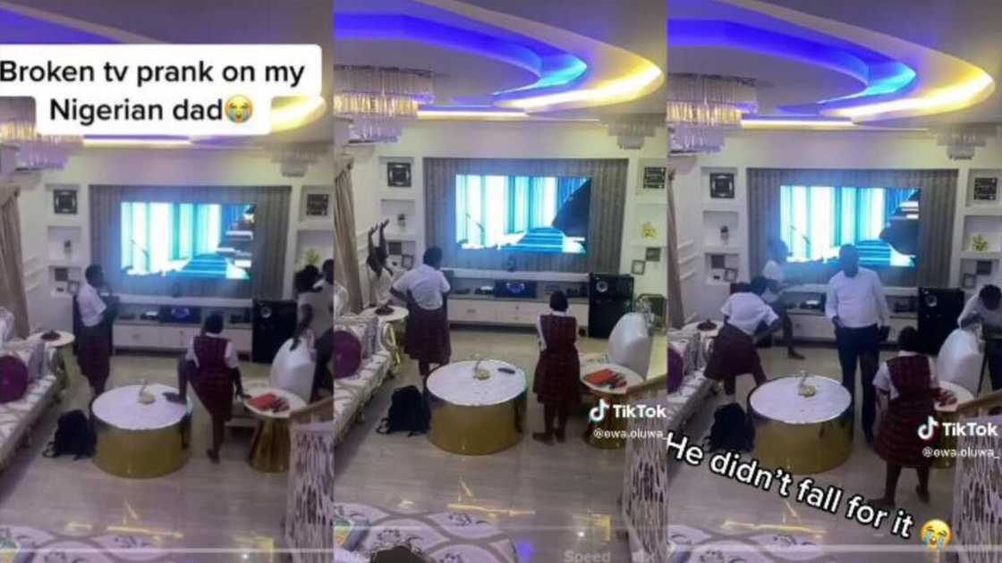 Daughter pranks dad Daughter pranks dad