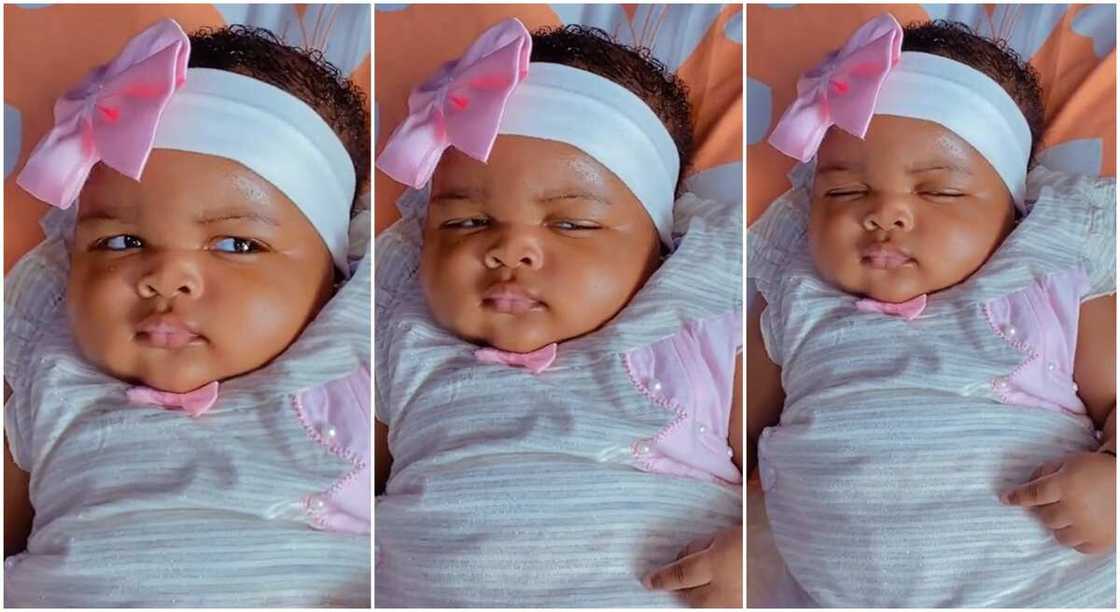 Photos of a baby looking at an adult. Photos of a baby looking at an adult.