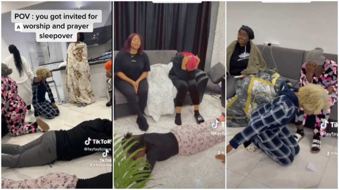 Lady invited for prayer & worship session/ladies pray in a house. Lady invited for prayer & worship session/ladies pray in a house.