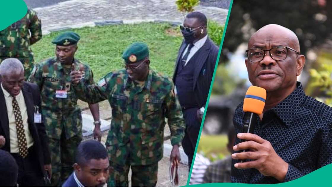 Former Chief of Defence Staff Lucky Irabor has condemned FCT Minister Nyesom Wike's action against a naval officer in Abuja. Former Chief of Defence Staff Lucky Irabor has condemned FCT Minister Nyesom Wike's action against a naval officer in Abuja.