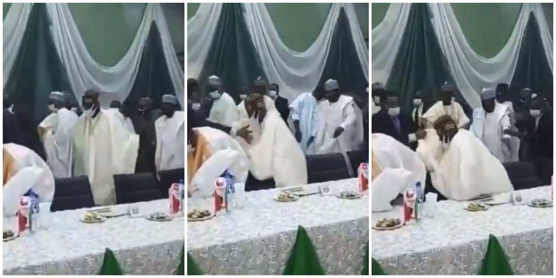 Tinubu falls at the 11th Arewa House Lectures in Kaduna in Viral Video, Nigerians React