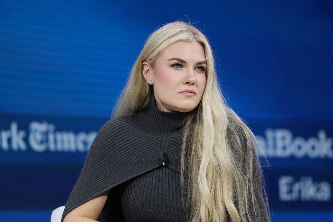 Erika Kirk sits silently onstage during the New York Times Dealbook Summit