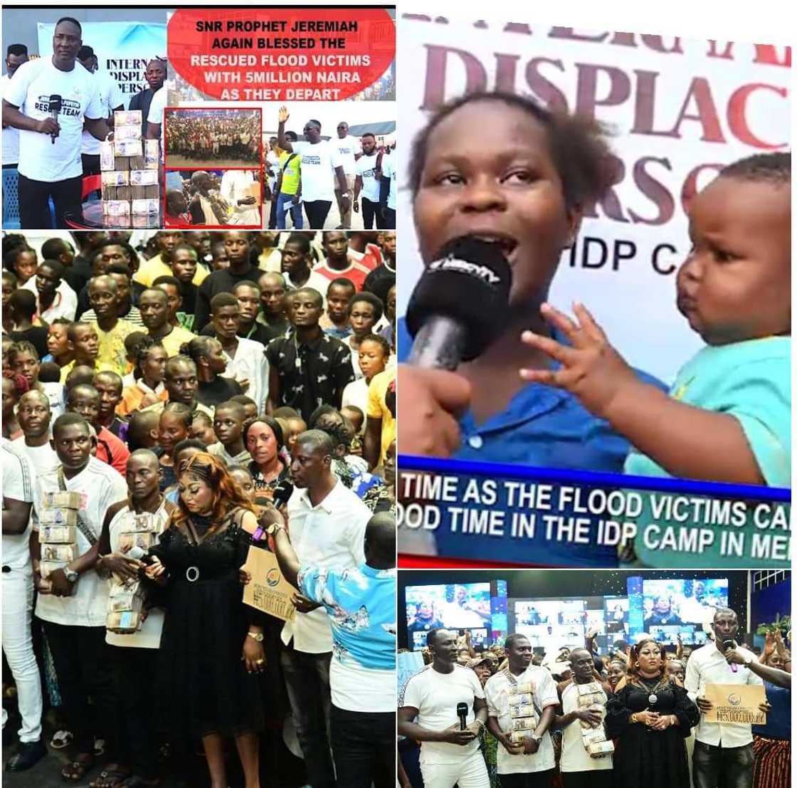 Flood Victims Rescued by Prophet Jeremiah Fufeyin Return Home with N5million Cash Gifts Flood Victims Rescued by Prophet Jeremiah Fufeyin Return Home with N5million Cash Gifts