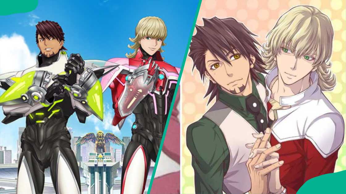Tiger & Bunny's characters Barnaby and Kotetsu Tiger & Bunny's characters Barnaby and Kotetsu