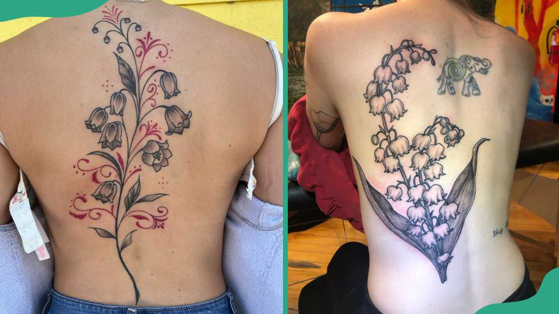 Lily of the Valley tattoo on the back