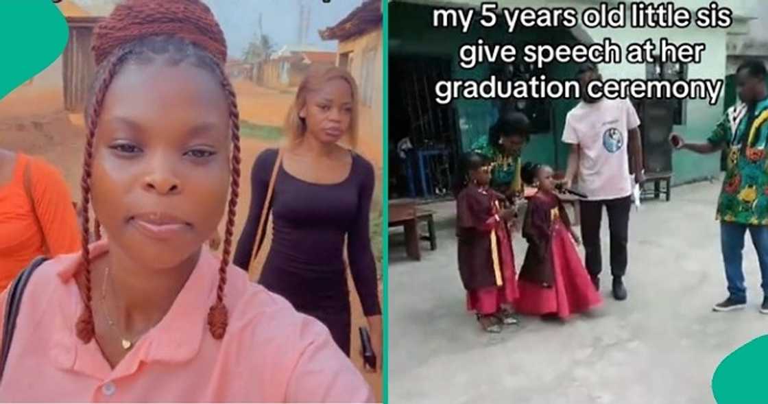 5-year-old girl stuns everyone with her 'big grammar' on graduation day. 5-year-old girl stuns everyone with her 'big grammar' on graduation day.