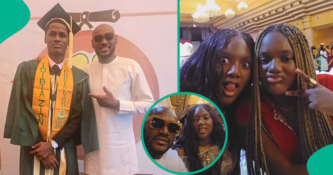 2Baba attends his second son Zion Idibia's graduation ceremony from secondary school. 2Baba attends his second son Zion Idibia's graduation ceremony from secondary school.