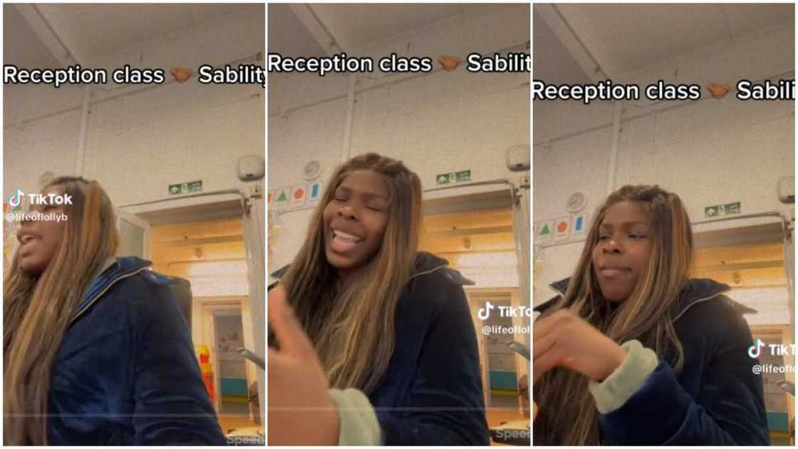 Teacher sings with students in class Teacher sings with students in class