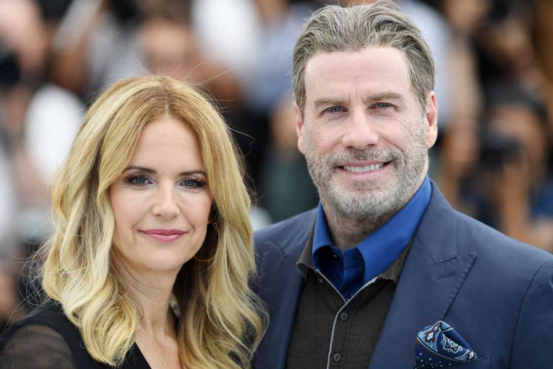 Kelly Preston and John Travolta in Cannes, France.