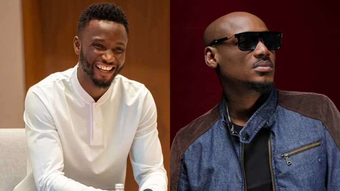 Mikel Obi and 2face Idibia are pictured at work Mikel Obi and 2face Idibia are pictured at work