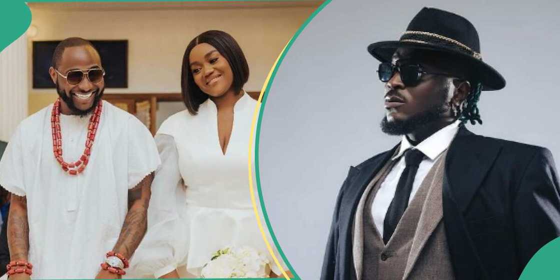 Nigerian singer Davido with his wife Chioma and Peruzzi Nigerian singer Davido with his wife Chioma and Peruzzi