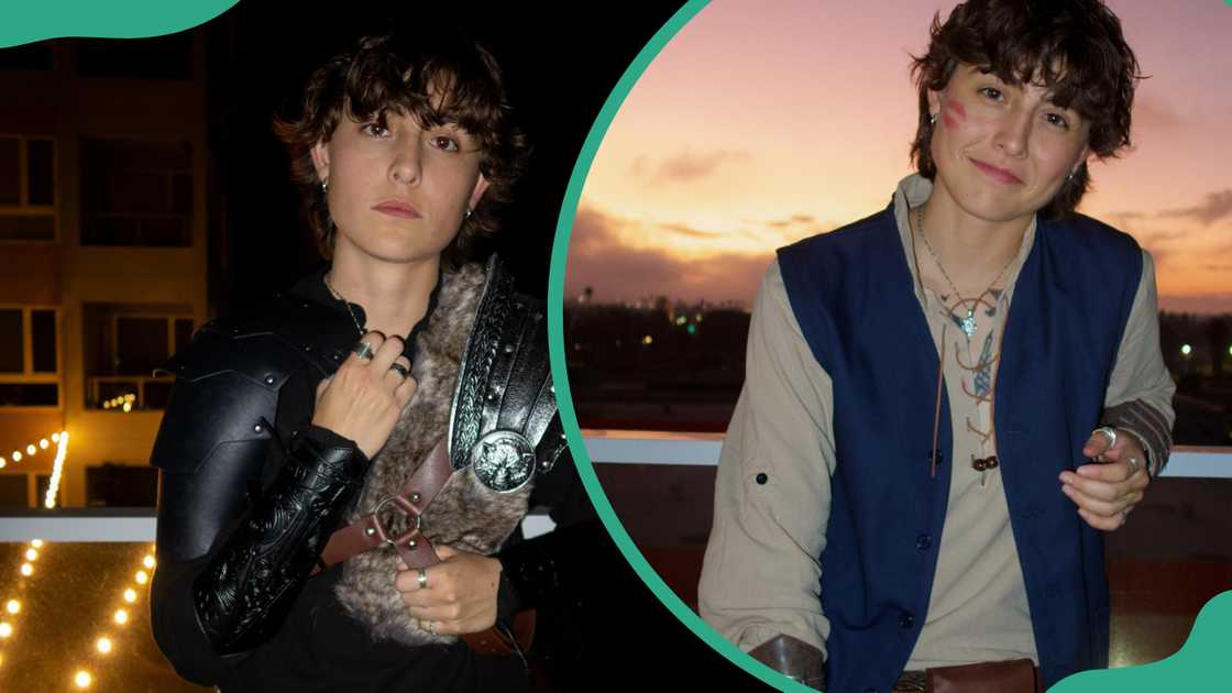 Mattie Westbrouck is pictured in a black outfit (L) and in a blue and brown jacket (R) Mattie Westbrouck is pictured in a black outfit (L) and in a blue and brown jacket (R)