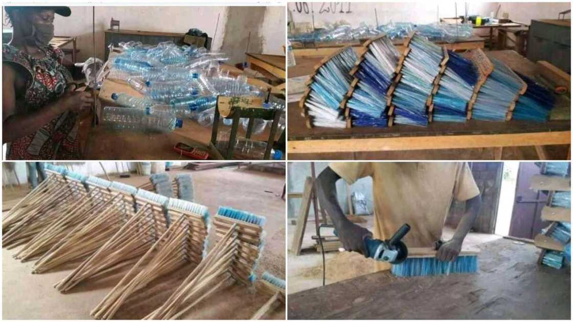 Woman converts plastic bottles into brooms to sweep, her photos stir reactions Woman converts plastic bottles into brooms to sweep, her photos stir reactions