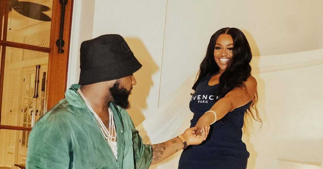 Davido and Chioma share lovely moment at her birthday party. Davido and Chioma share lovely moment at her birthday party.