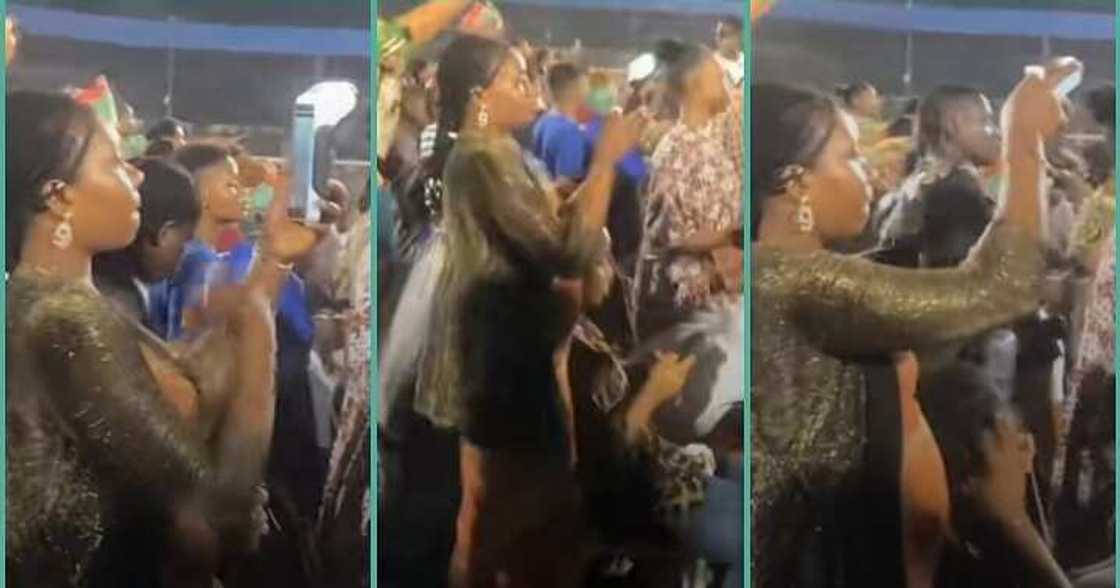 Lady records church service with POS machine Lady records church service with POS machine