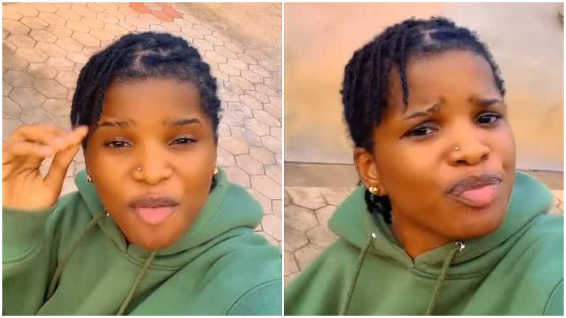 She said she is rocking her natural hair.