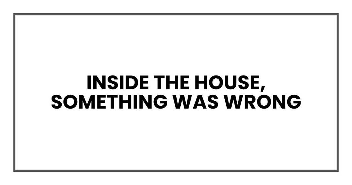 Inside the house, something was wrong Inside the house, something was wrong
