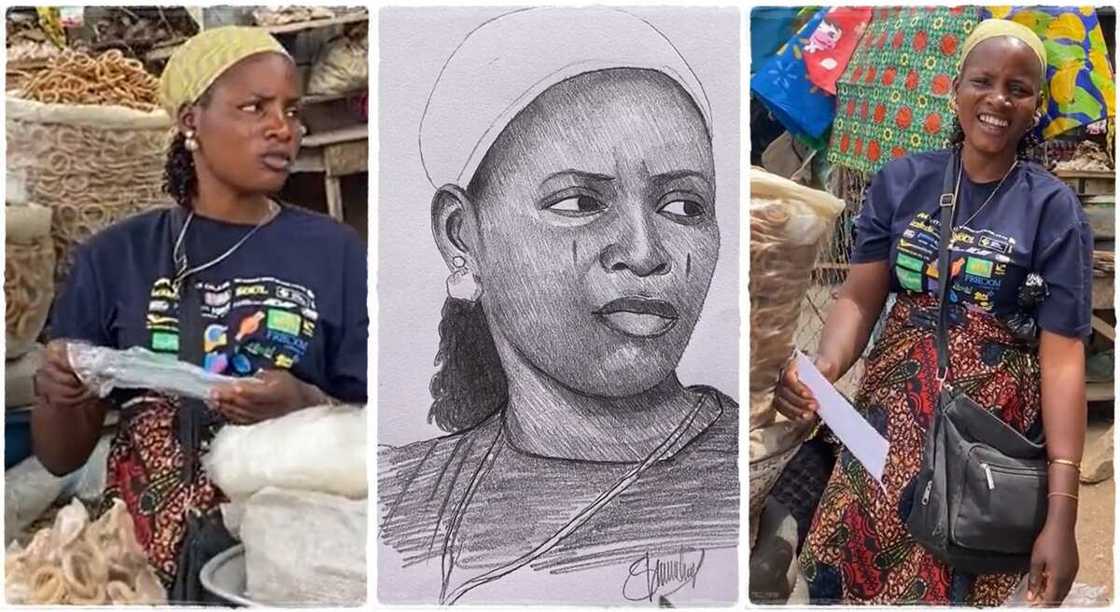 Street artist in Ibadan draws kuli kuli seller. Street artist in Ibadan draws kuli kuli seller.