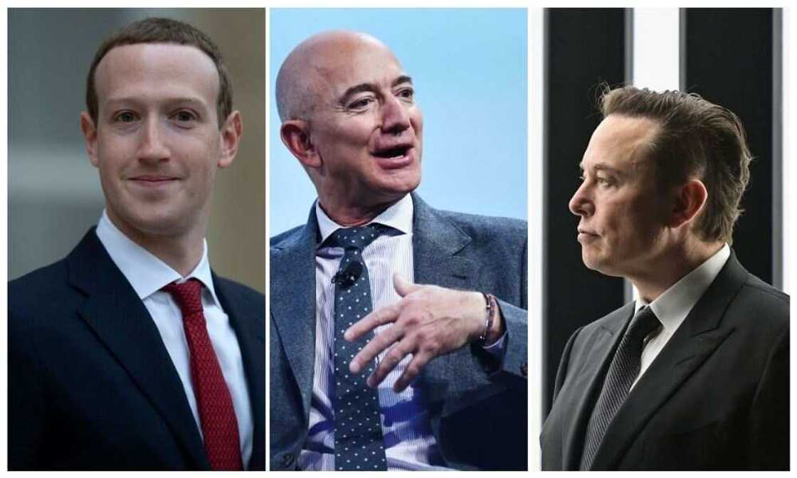 Mark Zuckerberg, Elon Musk, Jeff Bezos Mark Zuckerberg, Elon Musk, Jeff Bezos