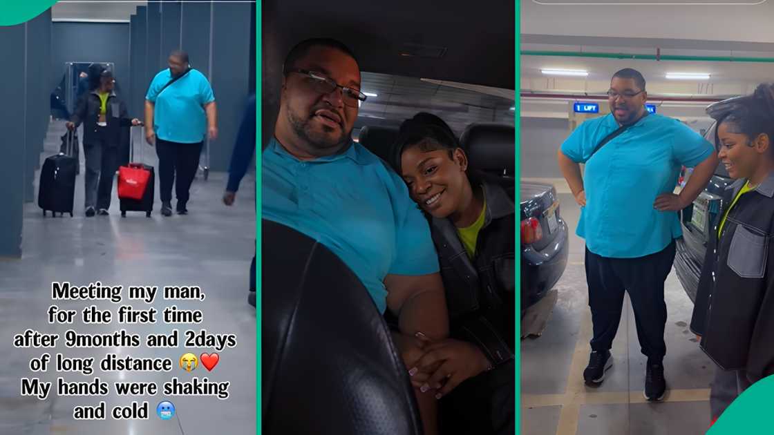 A Nigerian lady meets her American lover for the first time after nine months of online dating