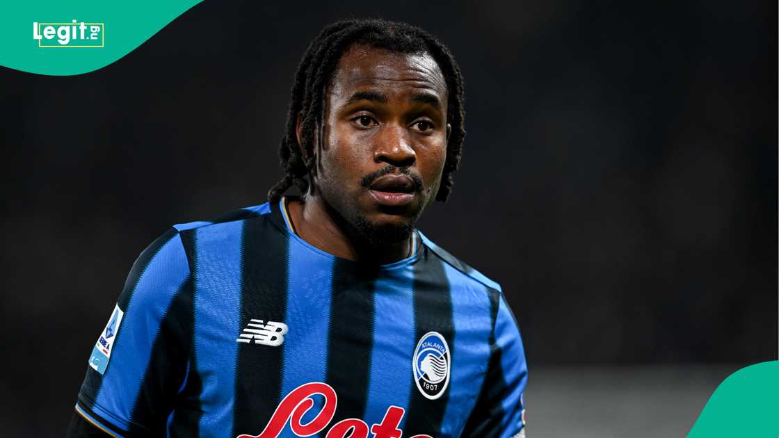 Ademola Lookman, Atalanta, AC Milan, New Balance Stadium, Bergamo, Italy, Serie A. Ademola Lookman, Atalanta, AC Milan, New Balance Stadium, Bergamo, Italy, Serie A.