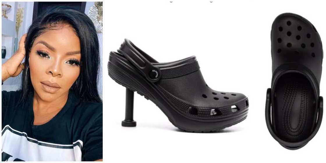 Photos of Laura Ikeji and the croc heels. Photos of Laura Ikeji and the croc heels.