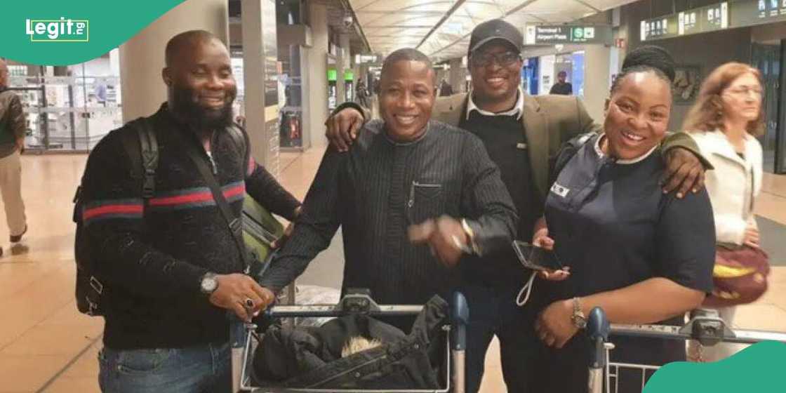Sunday Igboho reunites with family in Hamburg, Germany Sunday Igboho reunites with family in Hamburg, Germany