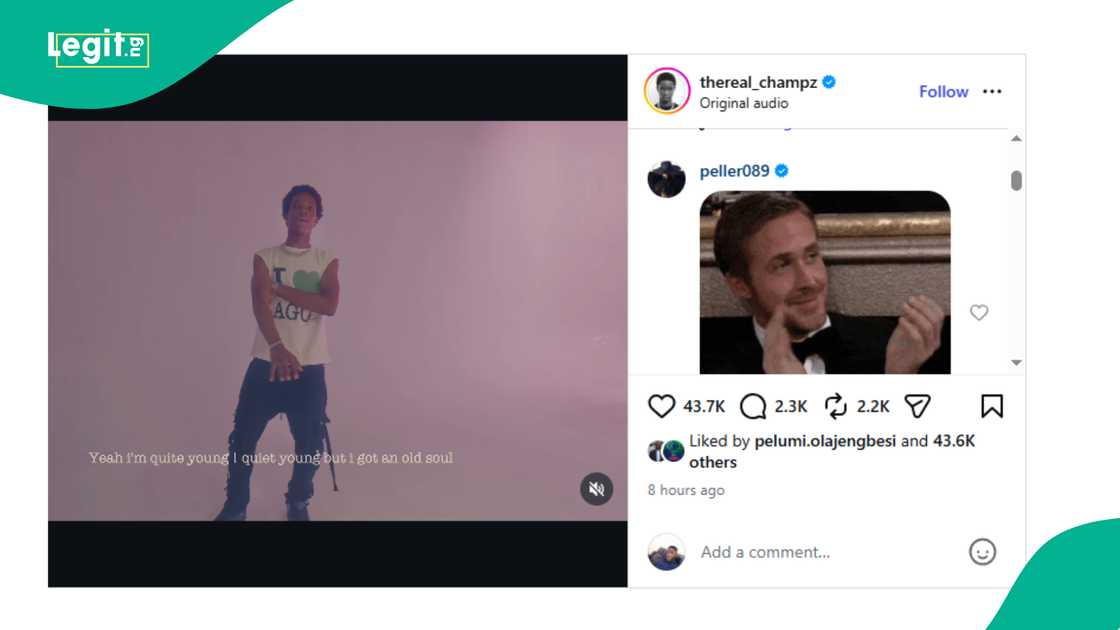 Peller drops comment on Wizkid's son Champz page after song release.