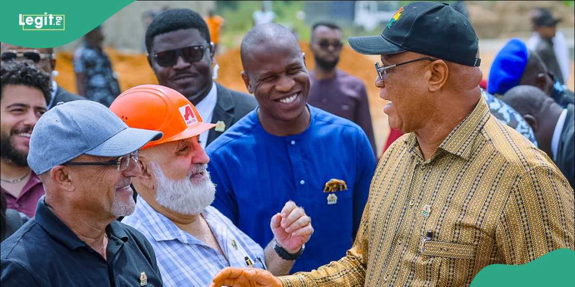 Governor Umo Eno paid a visit to the General Hospital construction site in Ikot Ekpene Udo.