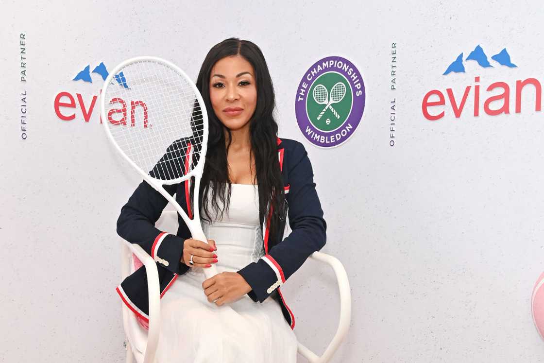 Kathryn Drysdale poses in the Evian 'Mountain Of Youth' VIP suite