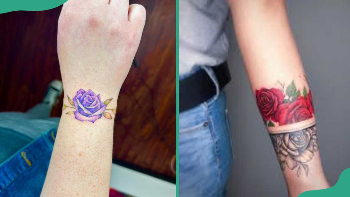 Rose bracelet tattoo