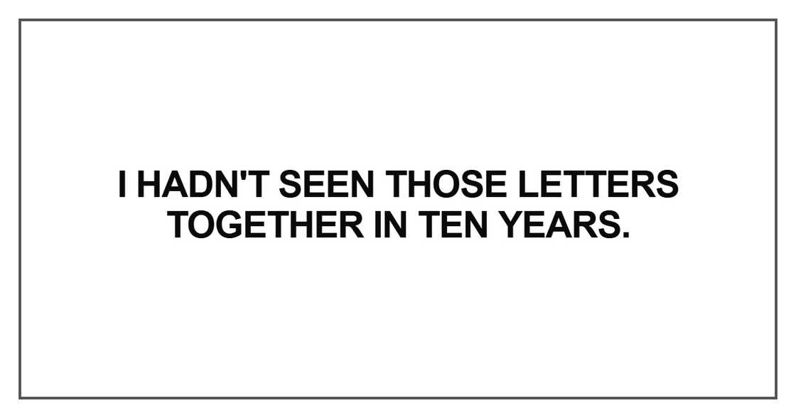 I hadn't seen those letters together