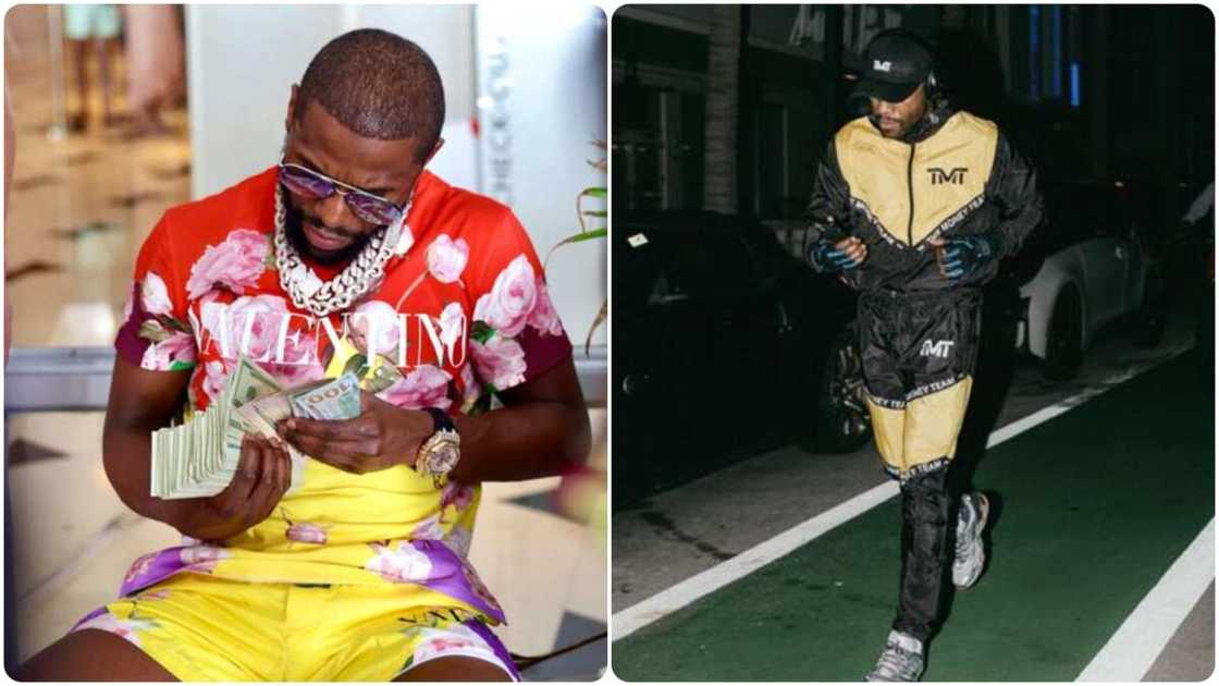 Money man Mayweather shows off stack of $100 bills which should be well over N4m Money man Mayweather shows off stack of $100 bills which should be well over N4m