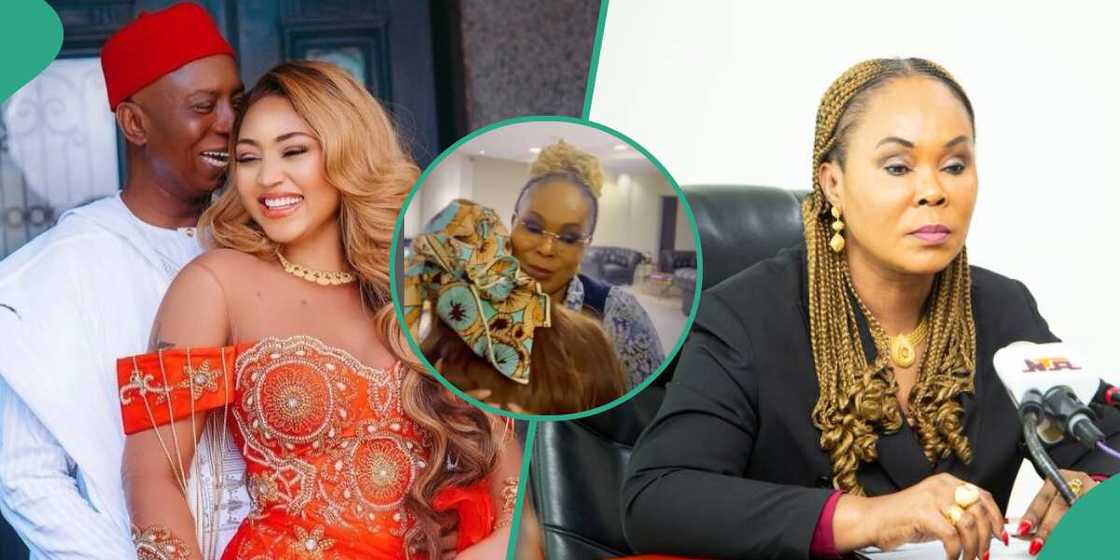 Regina Daniels and Ned Nwoko visit Women Affairs minister Regina Daniels and Ned Nwoko visit Women Affairs minister