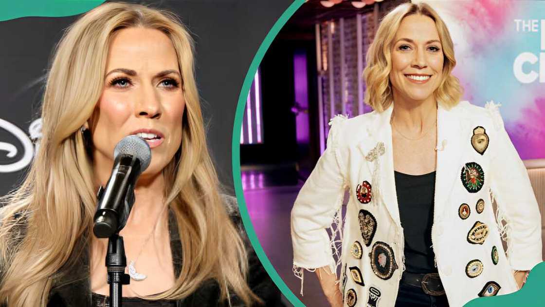 Sheryl Crow giving a speak at an event (L). The singer poses for a photo at The Kelly Clarkson Show (R) Sheryl Crow giving a speak at an event (L). The singer poses for a photo at The Kelly Clarkson Show (R)