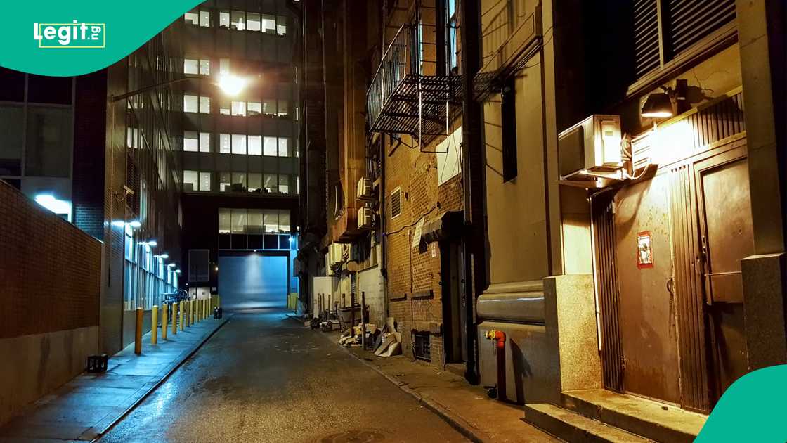 A well lit street in the United States of America A well lit street in the United States of America