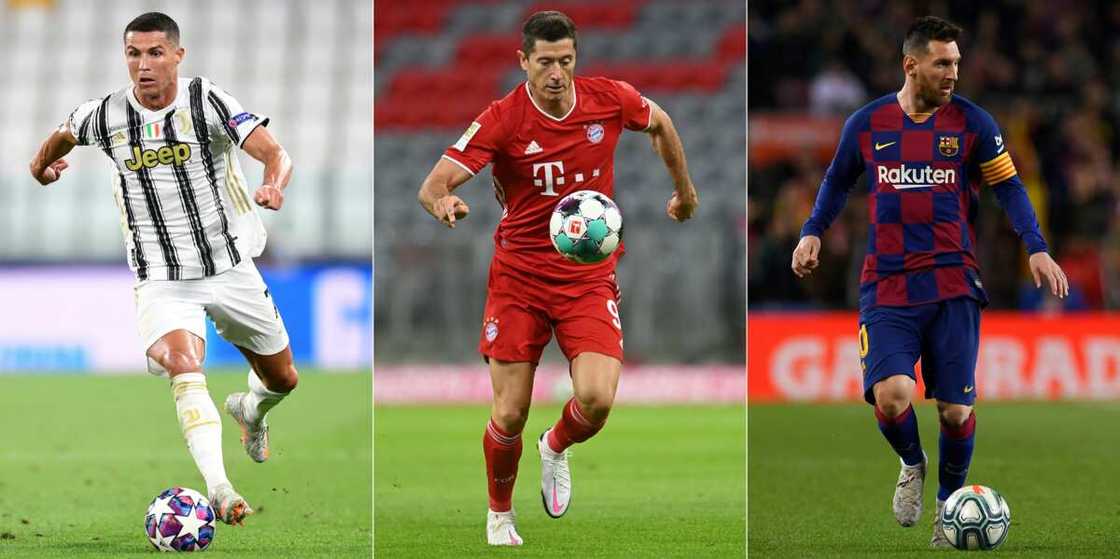 Robert Lewandowski, Ronaldo and Lionel Messi. Robert Lewandowski, Ronaldo and Lionel Messi.