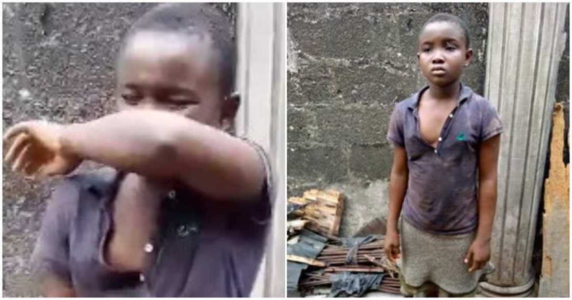 Little Nigerian kid in rags seeks help in reuniting with family, says aunt tied her hands and poured pepper into her eyes Little Nigerian kid in rags seeks help in reuniting with family, says aunt tied her hands and poured pepper into her eyes