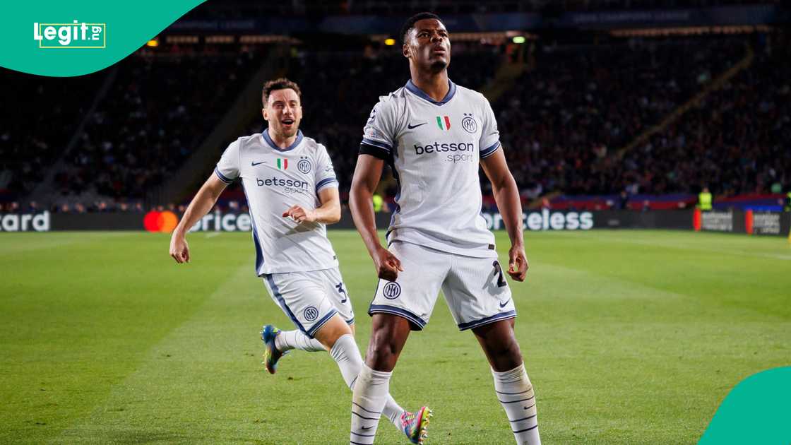 Denzel Dumfries, Barcelona, Inter Milan, UEFA Champions League Denzel Dumfries, Barcelona, Inter Milan, UEFA Champions League