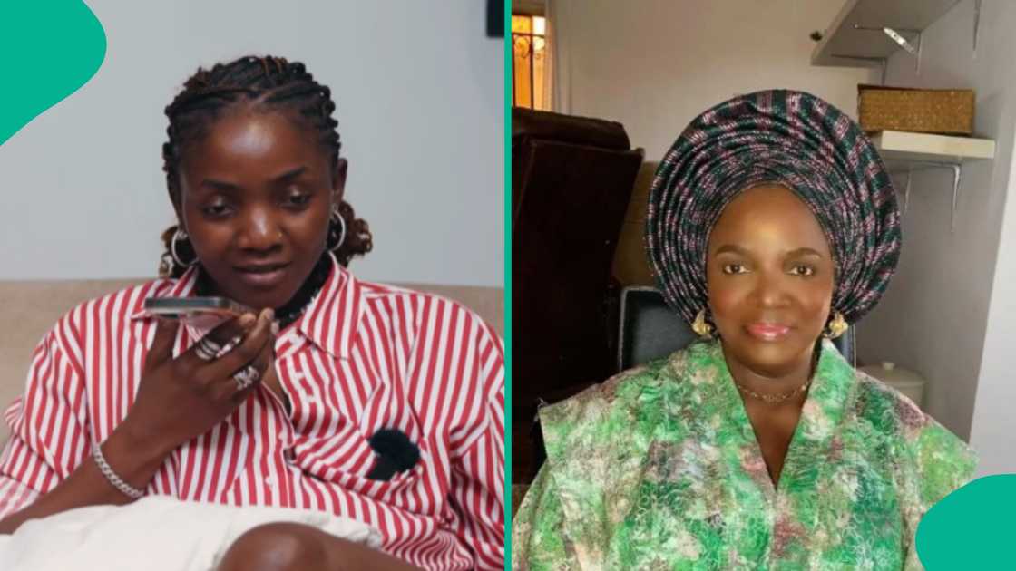 Simi plays pregnancy prank on her mother. Simi plays pregnancy prank on her mother.