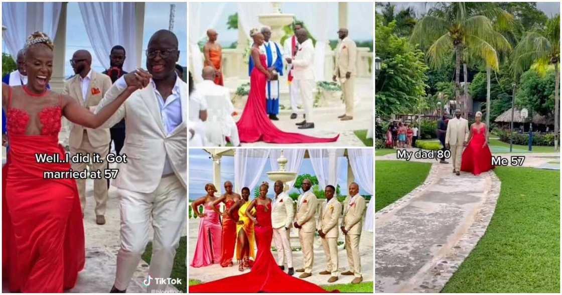 Lady gets married at 57, red wedding dress, cute wedding video Lady gets married at 57, red wedding dress, cute wedding video